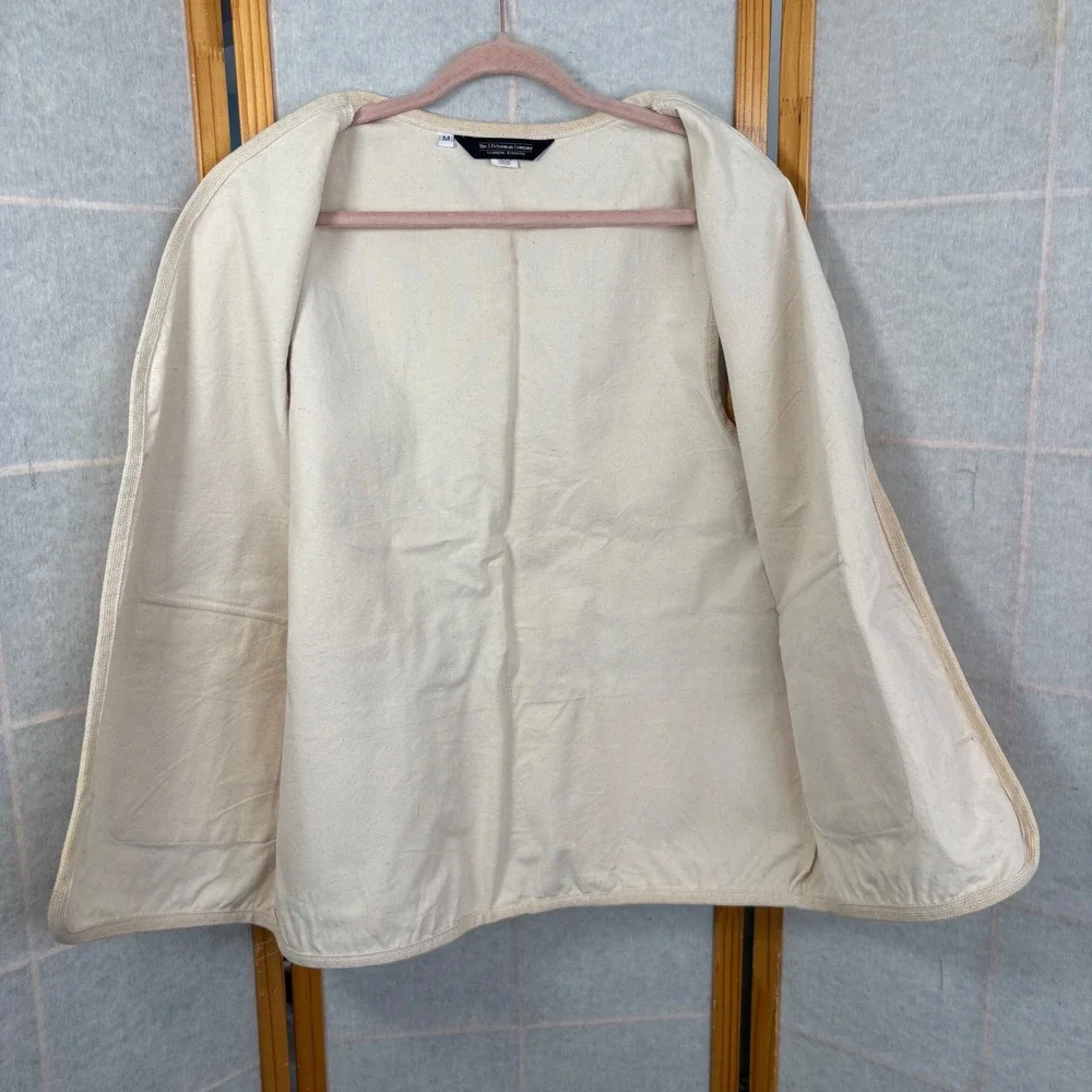 J Peterman Company Mens‎ Cotton Canvas Safari Utility Vest Cream Natural Medium